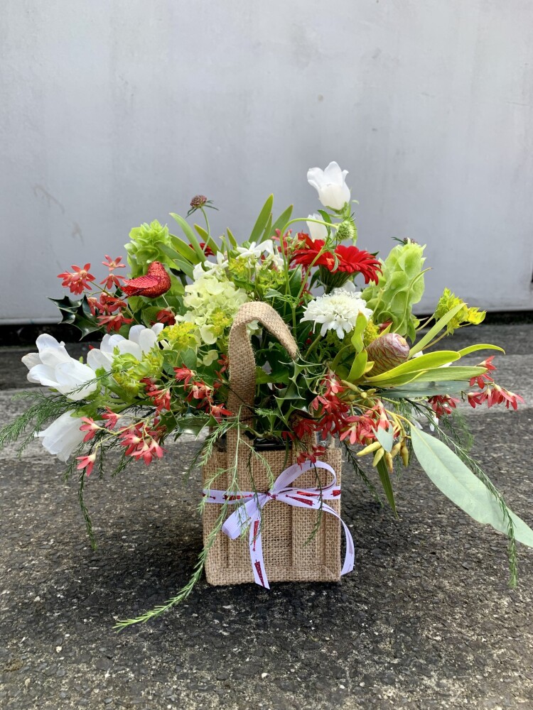 MINI CHRISTMAS HESSIAN BAG